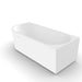 Ronda Fluted Matte White 1700mm V Groove Right Corner Fit Round Freestanding Bath - Acqua Bathrooms