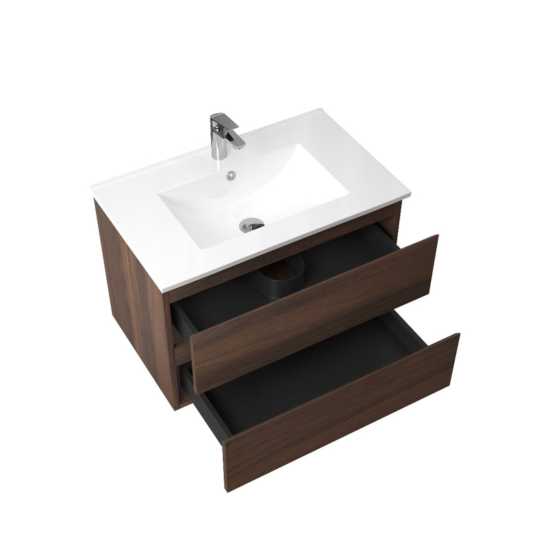 Avia 750mm Walnut Wall Hung Vanity