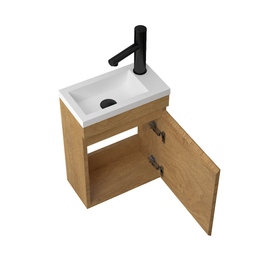 Piccolo 400 Fine Oak Wall Hung Vanity - Acqua Bathrooms