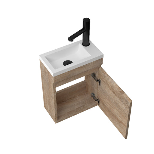 Piccolo 400 White Oak Wall Hung Vanity - Acqua Bathrooms