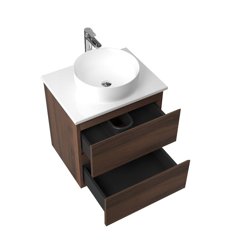 Avia 600mm Walnut Wall Hung Vanity