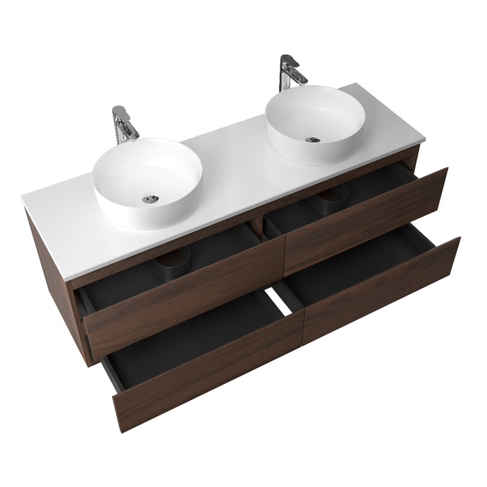 Avia 1500mm Double Walnut Wall Hung Vanity
