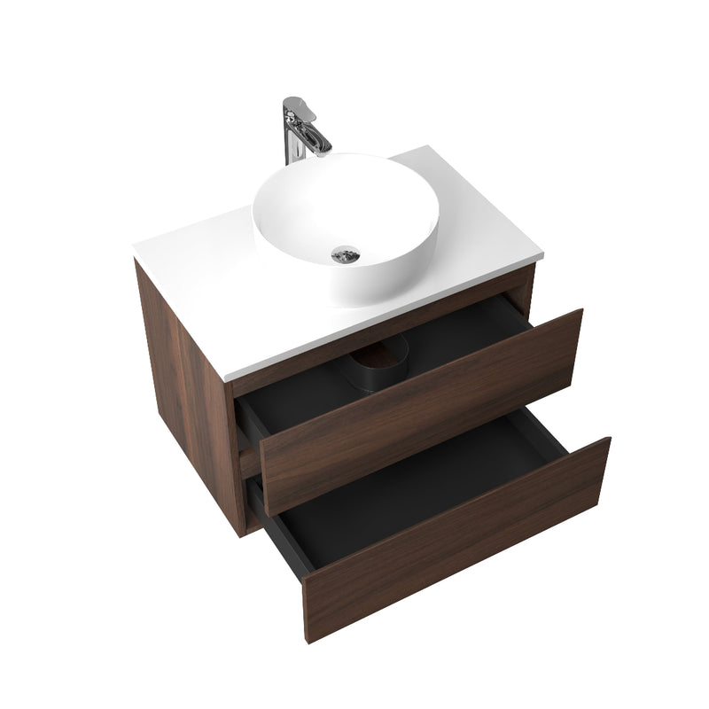 Avia 750mm Walnut Wall Hung Vanity