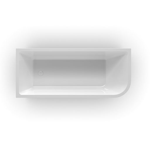 Modra 1700 Gloss White Left Corner Fit Freestanding Bath Tub - Acqua Bathrooms