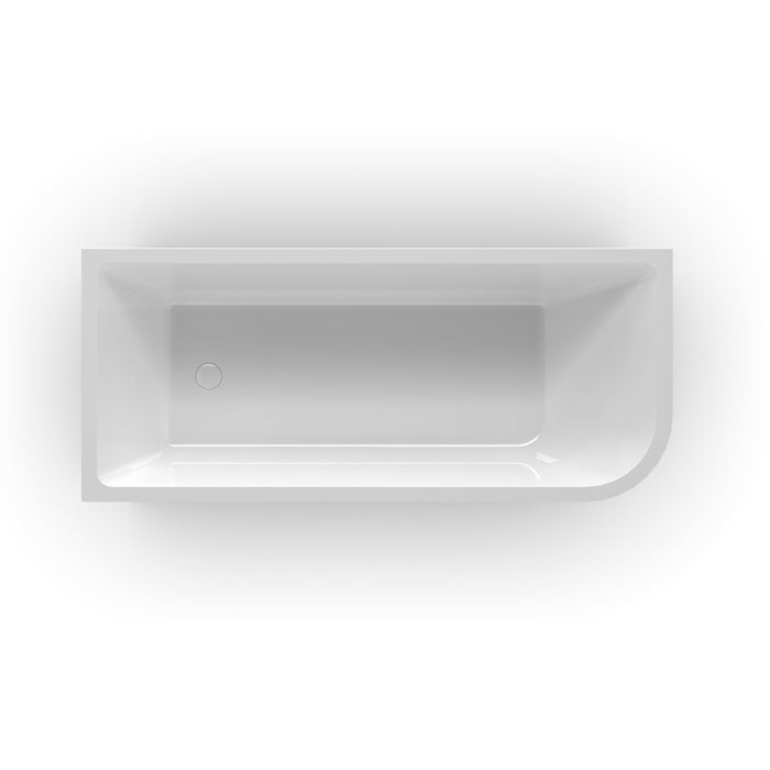 Modra 1700 Gloss White Left Corner Fit Freestanding Bath Tub - Acqua Bathrooms