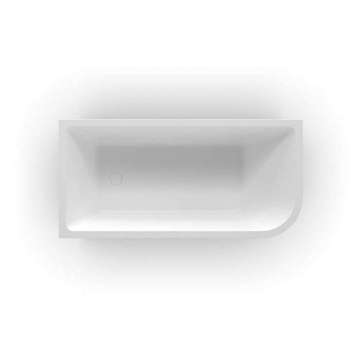 Modra 1500 Matte White Left Corner Fit Freestanding Bath Tub - Acqua Bathrooms