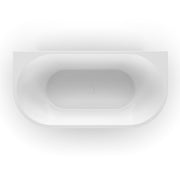 Cascade 1500mm Gloss White Back to Wall Freestanding Bath Tub - Acqua Bathrooms