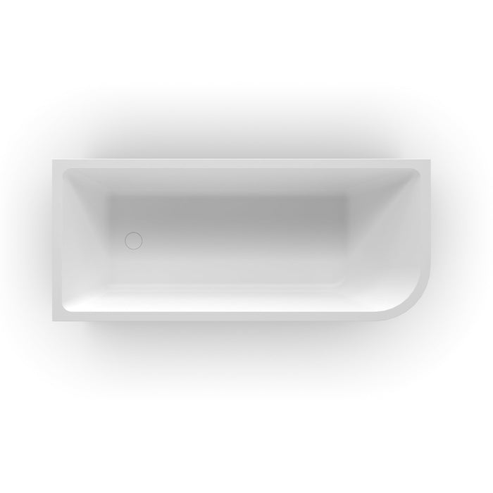 Modra 1700 Matte White Left Corner Fit Freestanding Bath Tub - Acqua Bathrooms