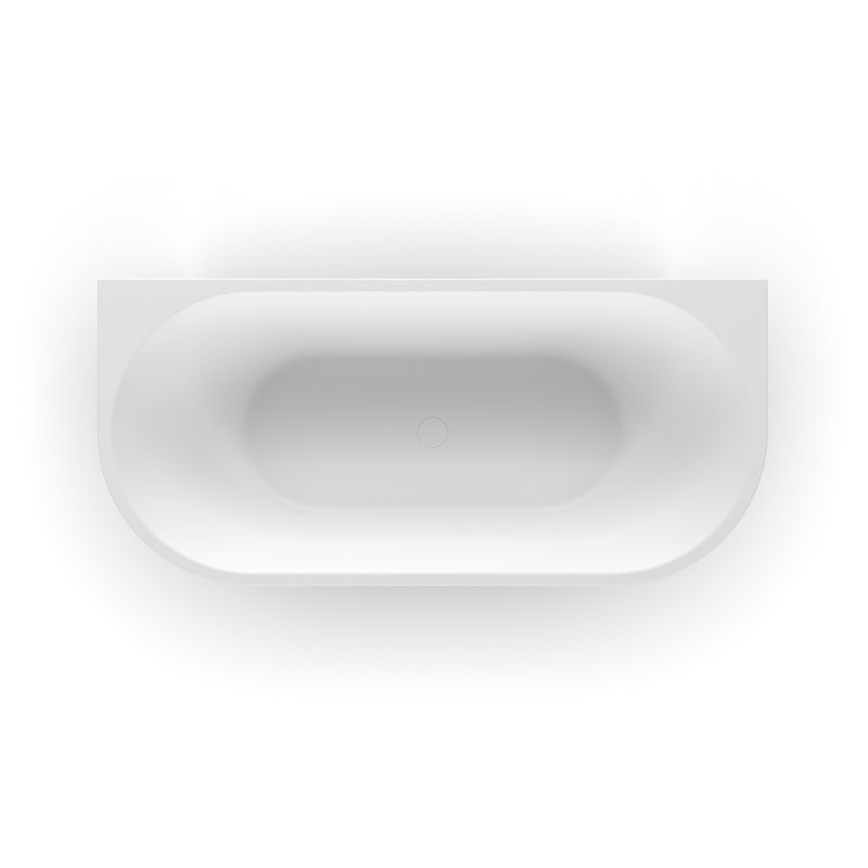 Cascade 1700mm Matte White Back to Wall Freestanding Bath Tub - Acqua Bathrooms