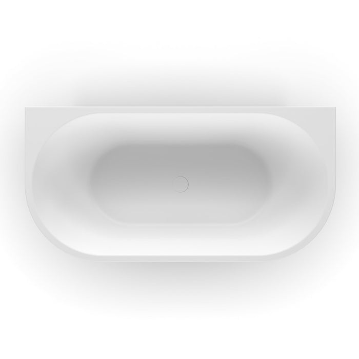 Cascade 1500mm Matte White Back to Wall Freestanding Bath Tub - Acqua Bathrooms