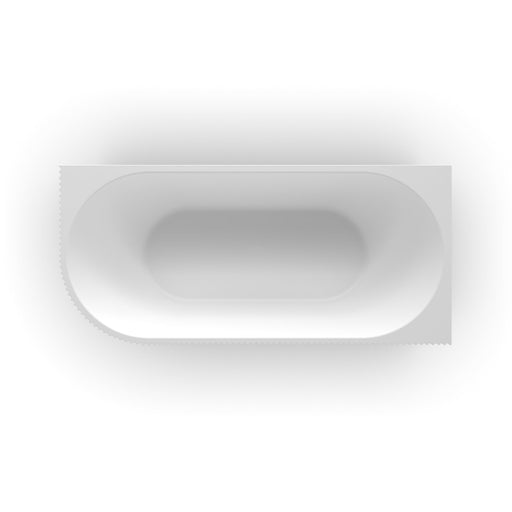 Ronda Fluted Matte White 1700mm V Groove Right Corner Fit Round Freestanding Bath - Acqua Bathrooms