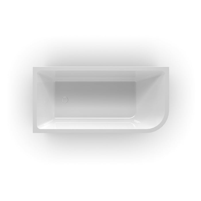 Modra 1500 Gloss White Left Corner Fit Freestanding Bath Tub - Acqua Bathrooms