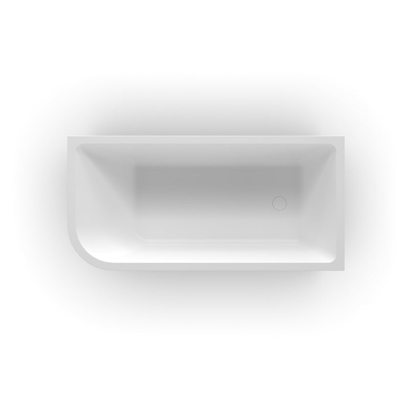 Modra 1500 Matte White Right Corner Fit Freestanding Bath Tub - Acqua Bathrooms