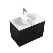 Kelsa 750 Fluted Matte Black Wall Hung Vanity - Acqua Bathrooms
