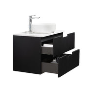 Kelsa 750 Fluted Matte Black Wall Hung Vanity - Acqua Bathrooms