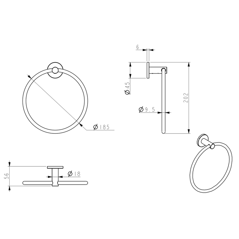 Mica Brushed Nickel Hand Towel Ring