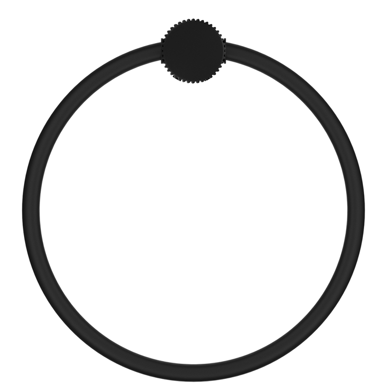 Mica Fluted Matte Black Towel Ring