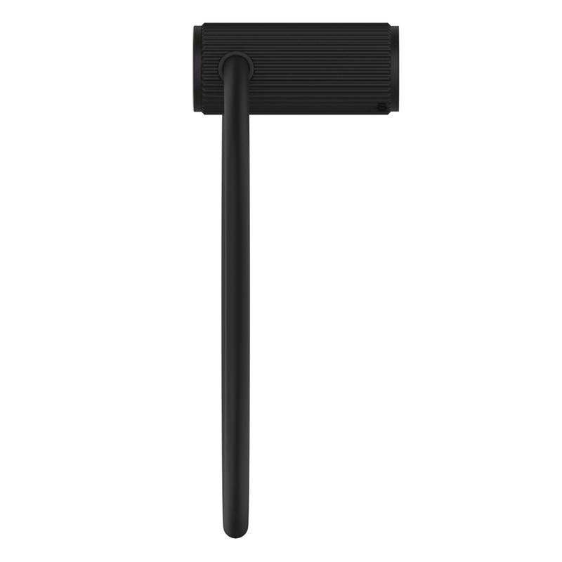Mica Fluted Matte Black Towel Ring