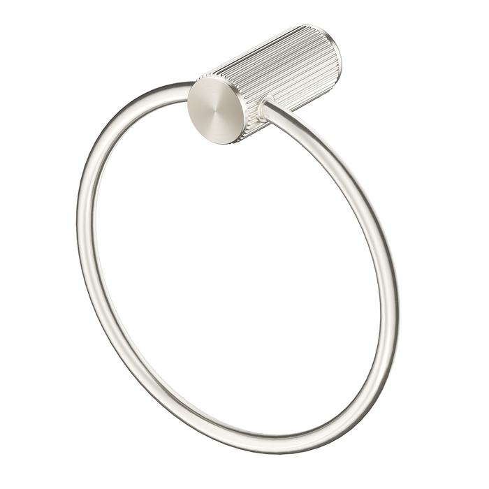Mica Fluted Brushed Nickel Towel Ring