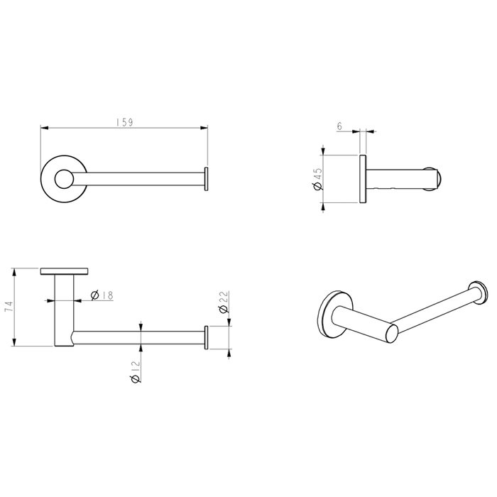 Mica Brushed Nickel Toilet Paper Holder