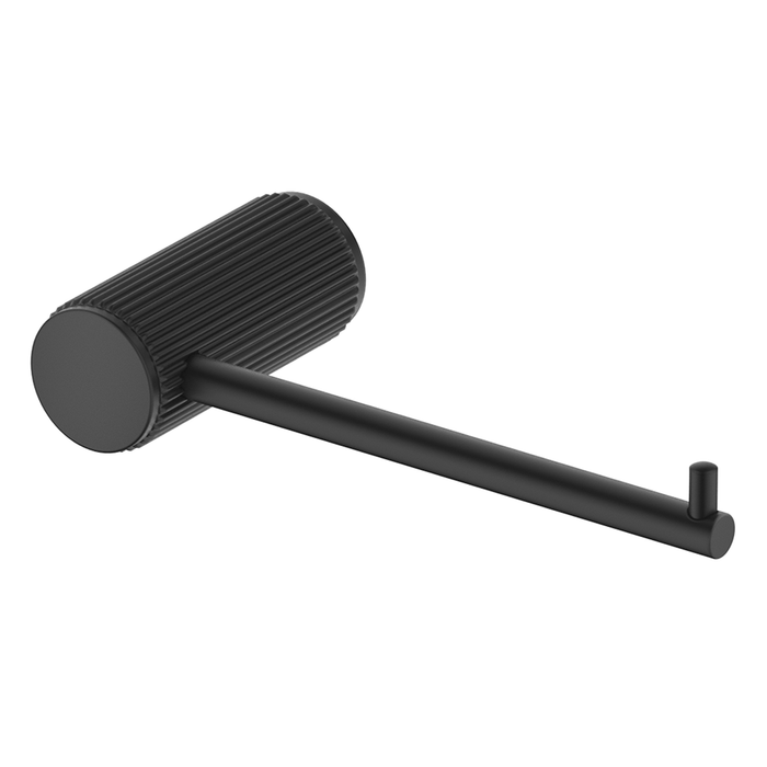 Mica Fluted Matte Black Toilet Paper Holder
