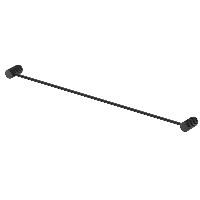 Mica Fluted Matte Black Single Towel Rail - 800mm