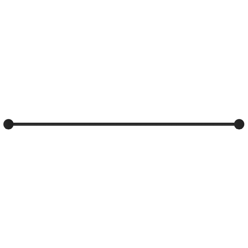 Mica Fluted Matte Black Single Towel Rail - 800mm