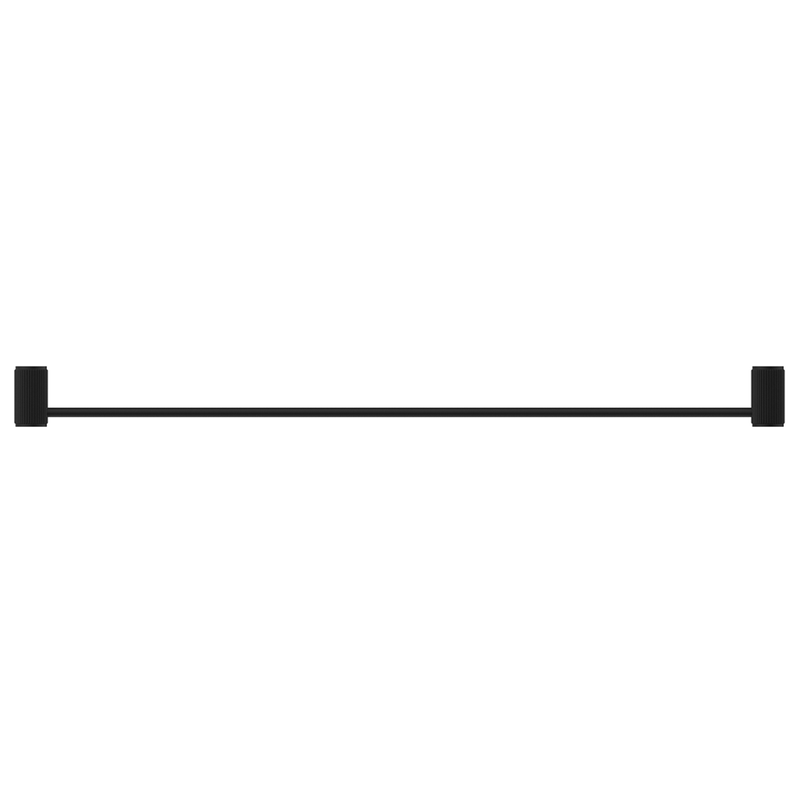 Mica Fluted Matte Black Single Towel Rail - 800mm