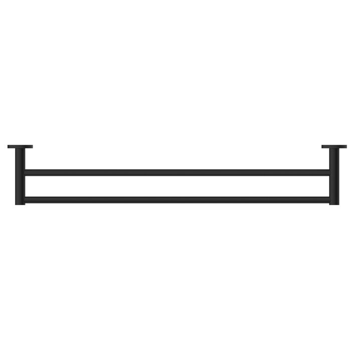 Mica Matte Black Double Towel Rail - 600mm