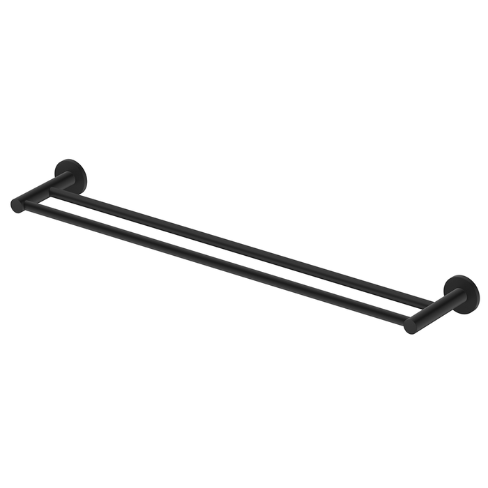 Mica Matte Black Double Towel Rail - 800mm