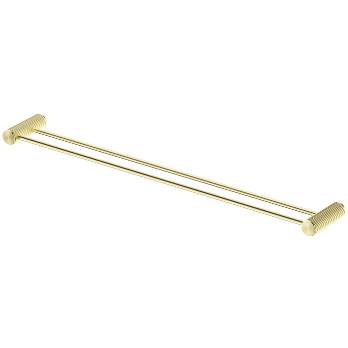 Mica Fluted French Gold Double Towel Rail - 800mm