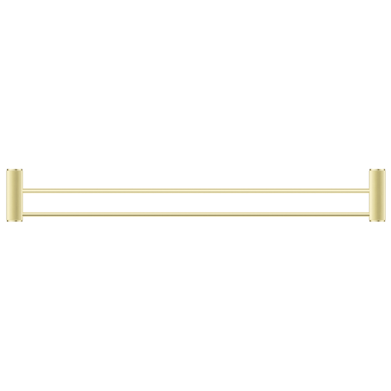 Mica Fluted French Gold Double Towel Rail - 800mm