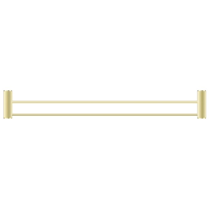 Mica Fluted French Gold Double Towel Rail - 800mm