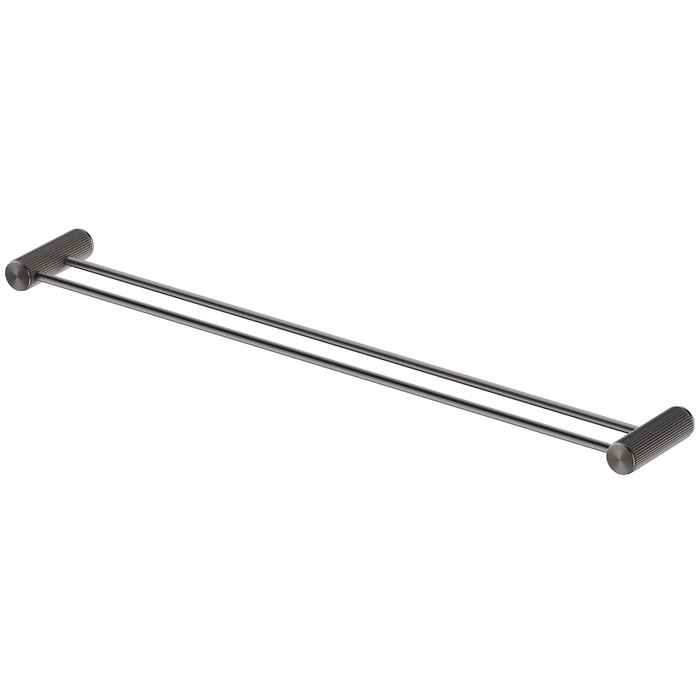 Mica Fluted Gun Metal Double Towel Rail - 800mm