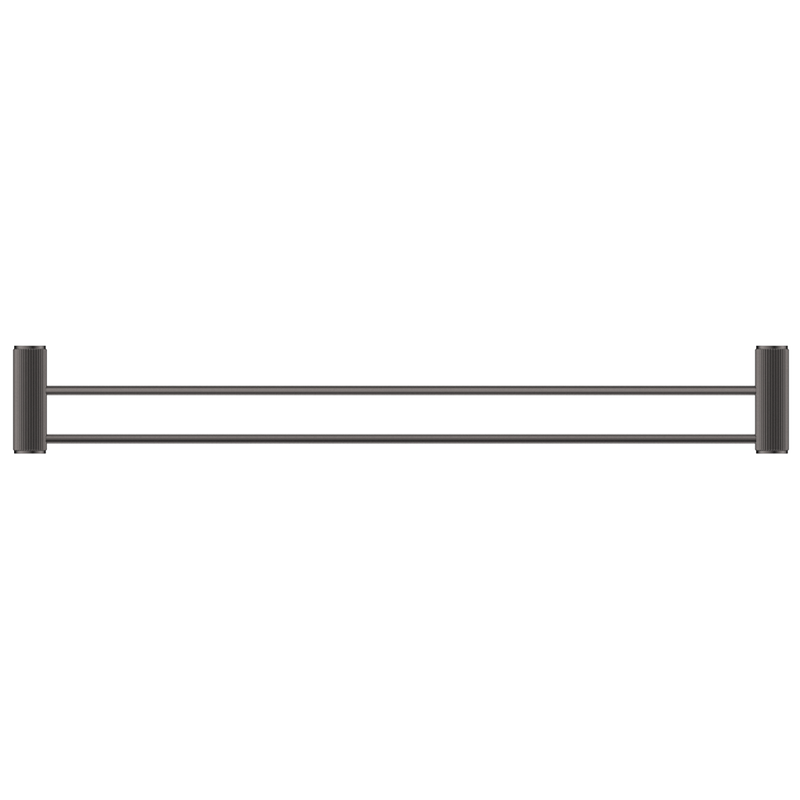 Mica Fluted Gun Metal Double Towel Rail - 800mm