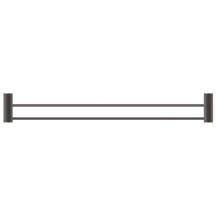 Mica Fluted Gun Metal Double Towel Rail - 800mm