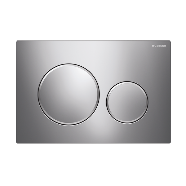 Geberit Sigma 20 Button - Round Bright Chrome with Matte Chrome Trim - Acqua Bathrooms