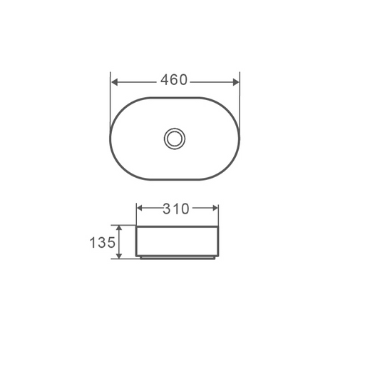 460mm Oval Matte Black Above Counter Basin - Acqua Bathrooms