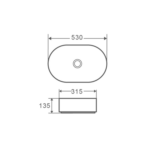 530mm Oval Matte Black Above Counter Basin - Acqua Bathrooms