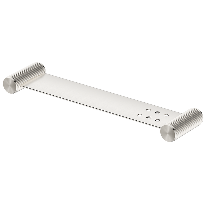 Mica Brushed Nickel Fluted Stainless Shelf - 400mm