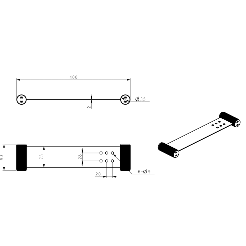 Mica French Gold Fluted Stainless Shelf - 400mm