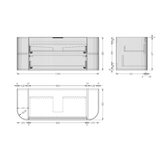 Siena 1200 Curved Fluted Matte White Wall Hung Vanity - Acqua Bathrooms