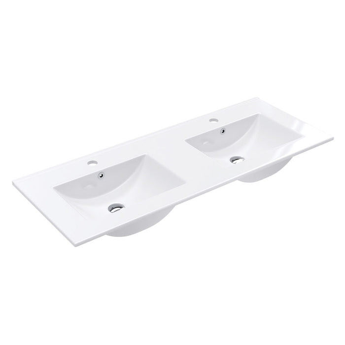 Indulge | Kelsa 1200 Fluted Double Matte White Wall Hung Vanity - Acqua Bathrooms