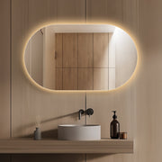 Oval Pill Touchless 1200 x 700 LED Mirror - Three Light Temperatures - Acqua Bathrooms