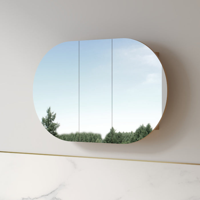 Ronda 1200mm Light Walnut Oval Shaving Cabinet
