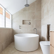 Ravella 1280mm Gloss White Round Freestanding Bath Tub - Acqua Bathrooms