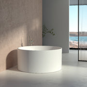 Ravella 1280mm Matte White Round Freestanding Bath Tub - Acqua Bathrooms