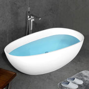 Ocean 1700mm Stone Matte White Freestanding Bath Tub - Acqua Bathrooms