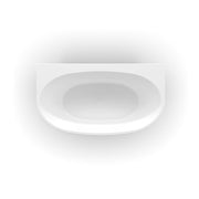Delta 1300mm Gloss White Back to Wall Oval Freestanding Bath Tub - Acqua Bathrooms