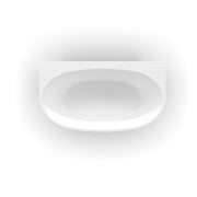 Delta 1300mm Matte White Back to Wall Oval Freestanding Bath Tub - Acqua Bathrooms
